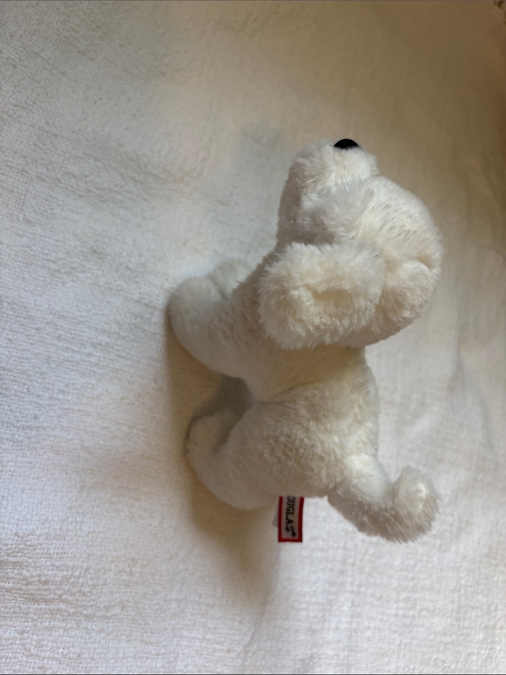 Plush White Stuffed Puppy Toy - Soft Cuddly Plush